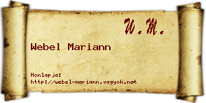 Webel Mariann névjegykártya