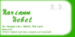 mariann webel business card